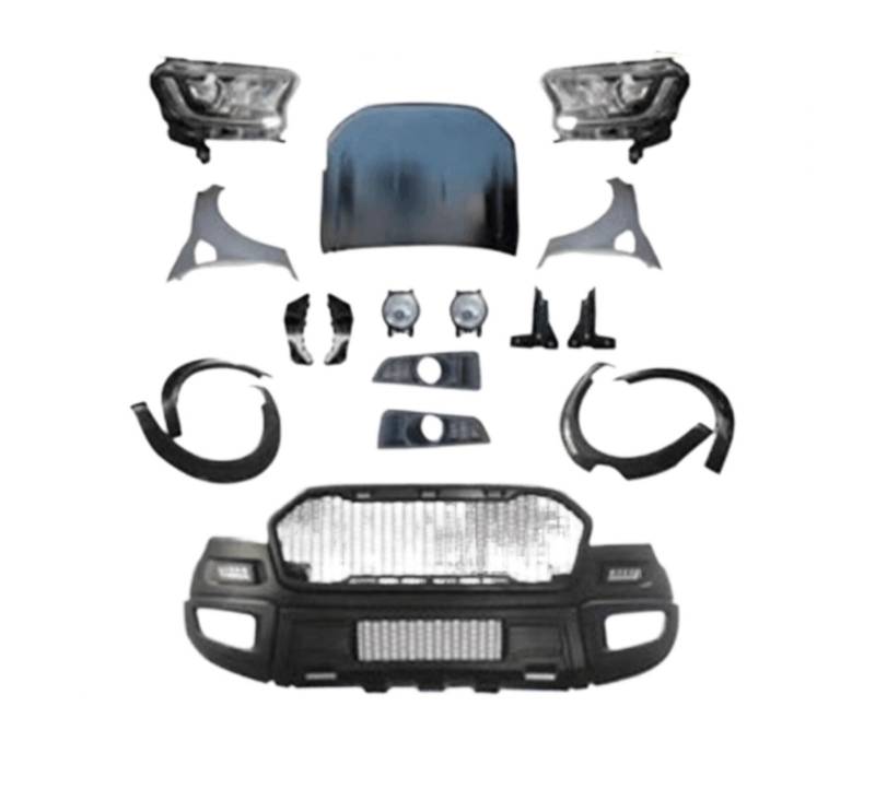 DDGHAE Frontstoßstange kompatibel mit Ranger T6 Raptor Bodykits Grill Scheinwerferhaube, Montage(1) von DDGHAE
