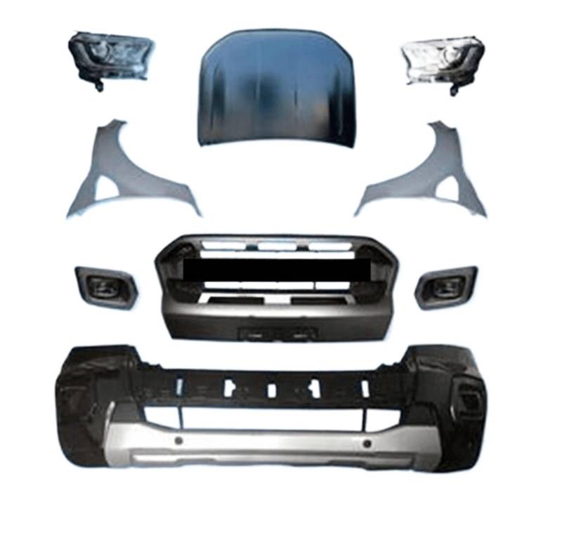 DDGHAE Frontstoßstange kompatibel mit Ranger T6 Raptor Bodykits Grill Scheinwerferhaube, Montage(2) von DDGHAE