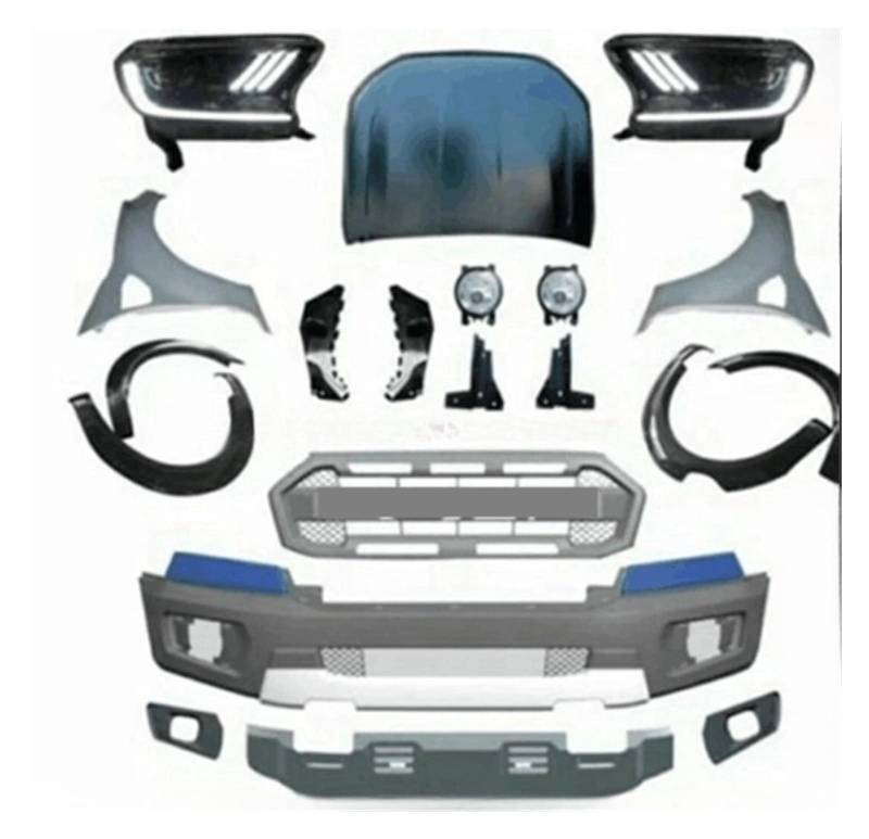 DDGHAE Frontstoßstange kompatibel mit Ranger T6 Raptor Bodykits Grill Scheinwerferhaube, Montage(4) von DDGHAE