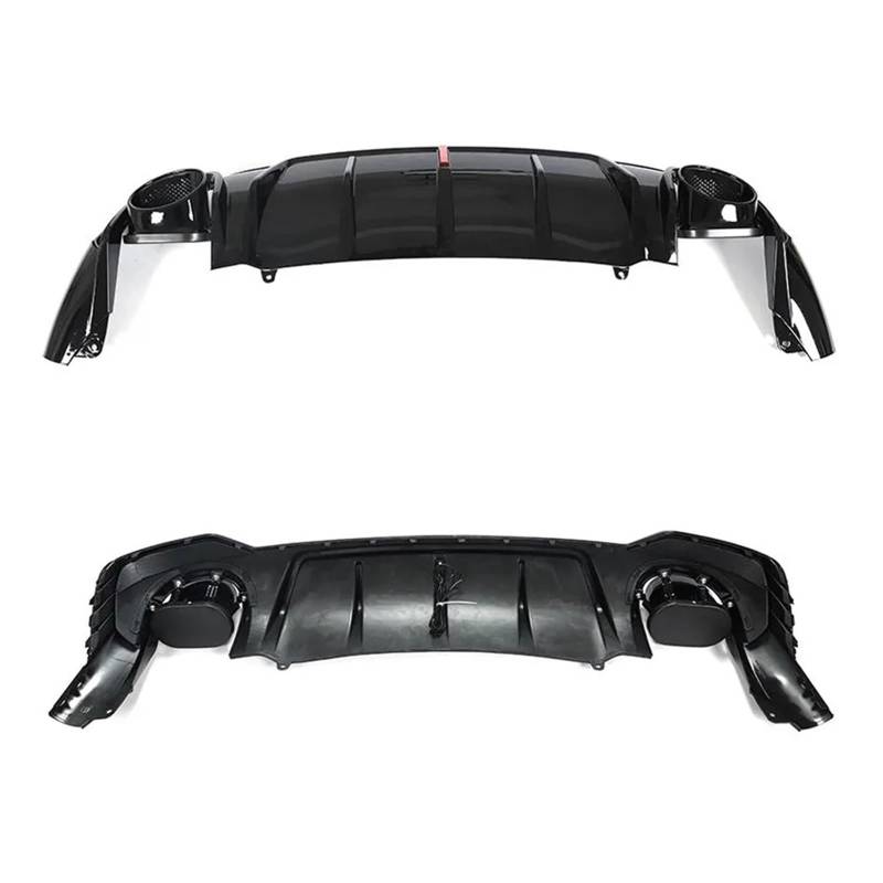 DDGHAE Heckstoßstange Kompatibel for Audi Q3 Sport 2021 2022 Auto Hecklippendiffusorschutz PP Schwarz, Diffusorlippenspoiler Mit Auspuffspitzen von DDGHAE