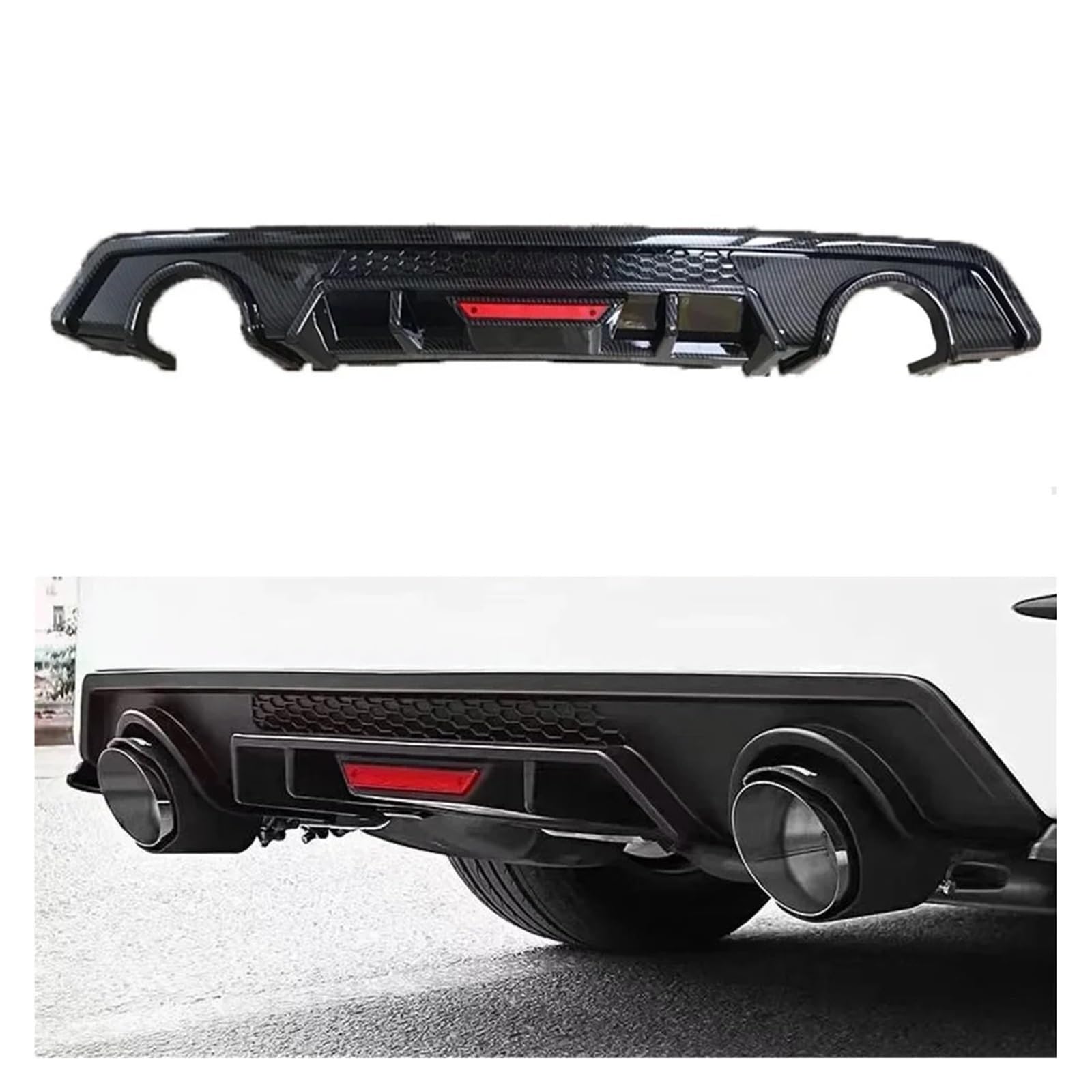 DDGHAE Heckstoßstange Kompatibel for Civic 2016 2017 2018 Heckspoilerlippe Stoßstangendiffusor Mattschwarz Primer PP ABS Autozubehör Body Kit(Gloss black) von DDGHAE