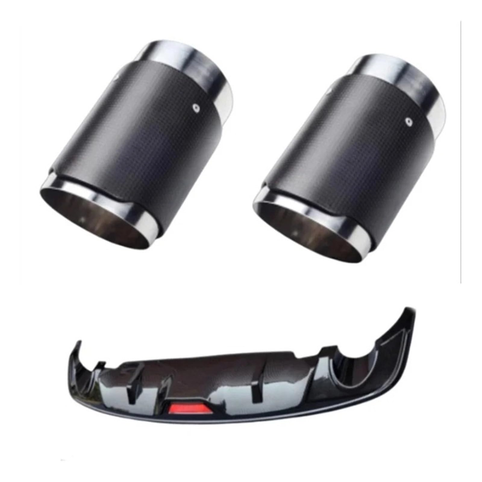 DDGHAE Heckstoßstange Kompatibel for Mazda Atenza 2020 2021 2022 2023 ABS Carbon Auto Kofferraum Lip Diffusor Auspuff Splitter(Diffuser and Exhaust) von DDGHAE