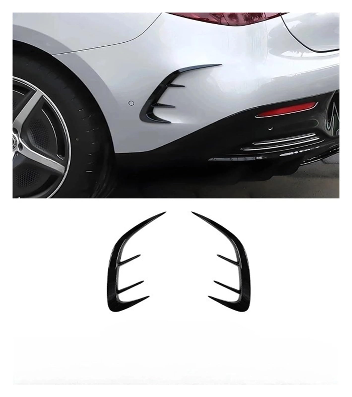DDGHAE Heckstoßstange Kompatibel for Mercedes Benz EQE-Klasse V295 EQE350 EQE500 2022 2023 Autozubehör Lippensplitter Spoiler Luftauslassverkleidung(Gloss Black) von DDGHAE