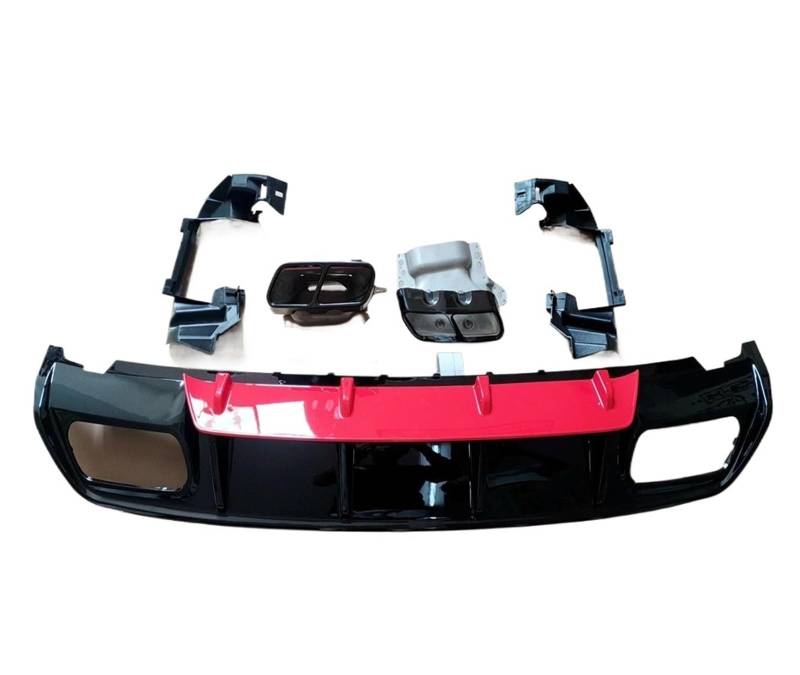 DDGHAE Heckstoßstange Kompatibel for Mercedes Benz W176 Fließheck 4 Türer 2015-2018 A45 AMG A180 A200 Heckdiffusor Lip Spoiler(Red with Black Tip) von DDGHAE
