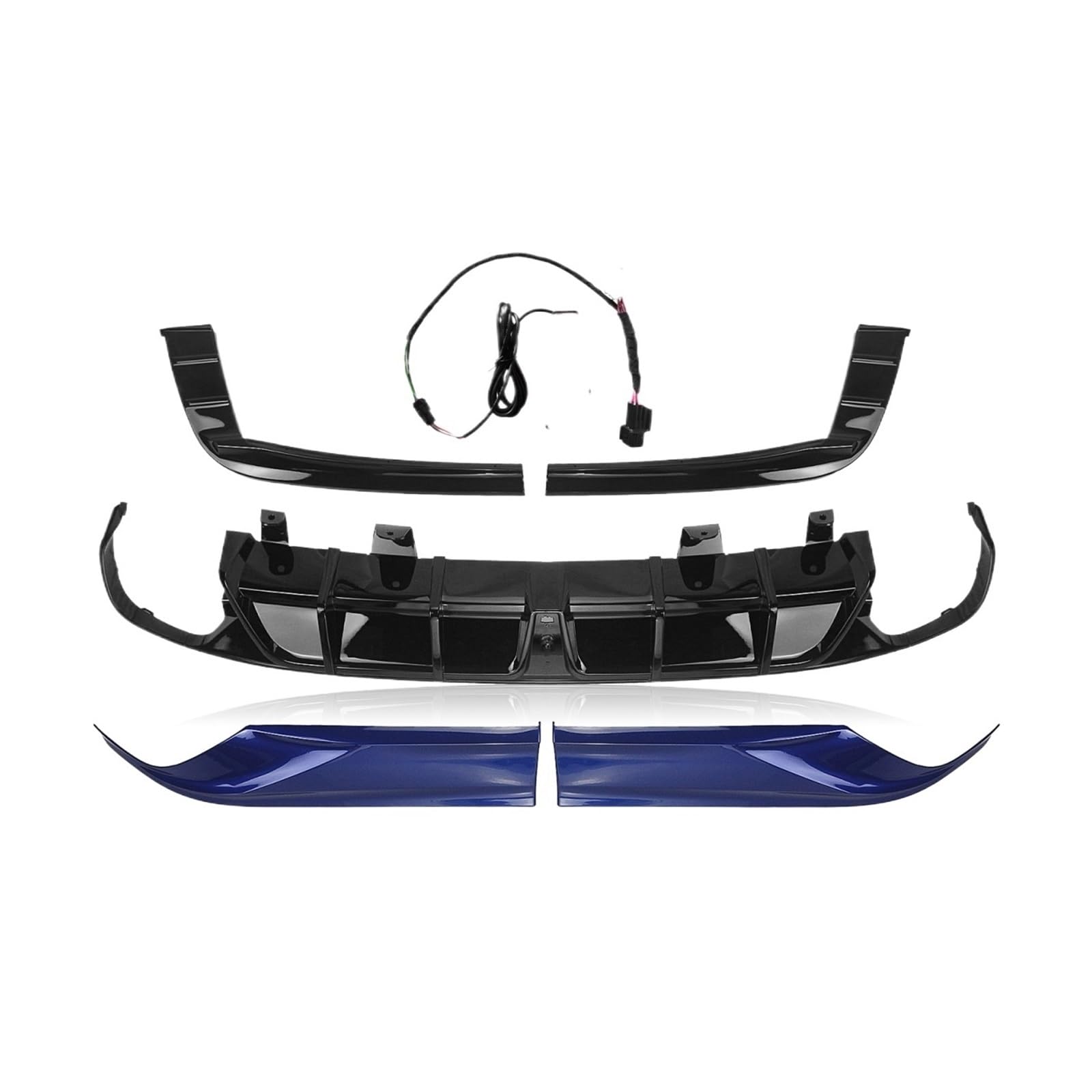 DDGHAE Heckstoßstange kompatibel for Accord 2018 2019 2020 2021 2022, Seiteneckenabdeckung, Zierteiler + Diffusorlippe + Spoiler-Canard-Lampe, Karosserie-Kit(Blue) von DDGHAE