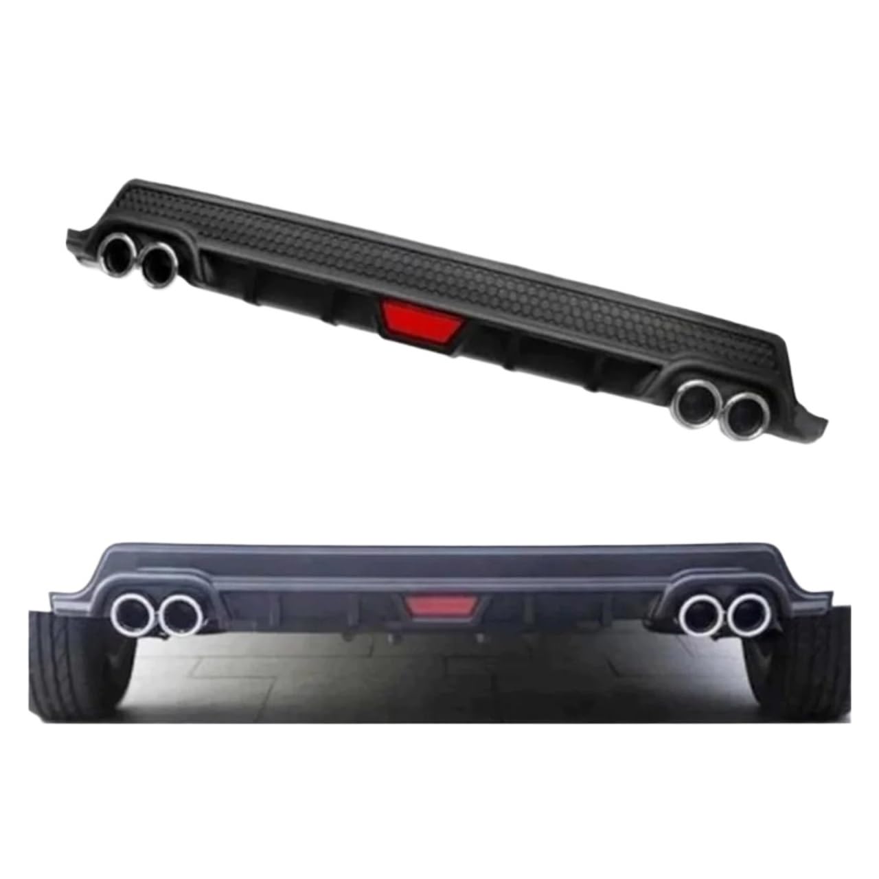 DDGHAE Heckstoßstange kompatibel for Focus MK2.5, schwarzer ABS-Kunststoff, Auto-Styling, Spoiler, Deflektor, Bodykit, Splitterlippe, professionell, Diffusor(Model 2) von DDGHAE