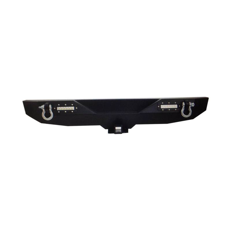 DDGHAE Heckstoßstange kompatibel for Jeep Wrangler JK 2007 2008 2009 2010 2011 2012 2013 2014 2015 2016 2017 J40-5, mit Licht, 1 Satz schwarzer Stahl von DDGHAE