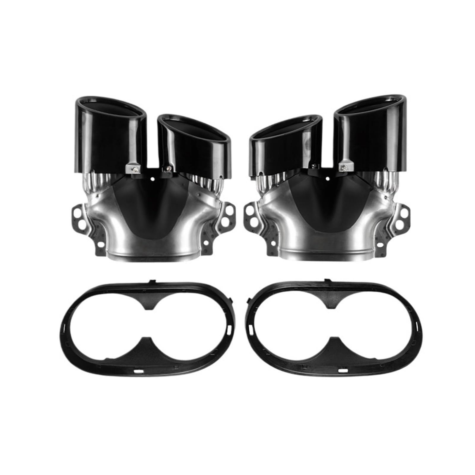 DDGHAE Heckstoßstange kompatibel for Mercedes Benz CLA GLA GLB Turbo-Schalldämpfer-Auspuffspitzen, Rohrausgänge, W117 V177 C118 H247 X247 A35 AMG A45 AMG 2018-(Glossy Black) von DDGHAE