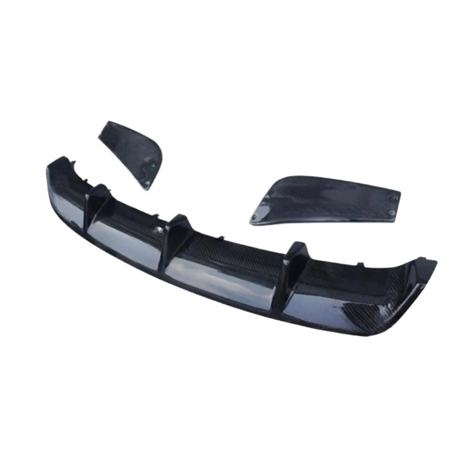 DDGHAE Heckstoßstange kompatibel for Mercedes Benz CLA W117 CLA180 CLA200 CLA250 CLA45 AMG-Paket 2013 2014 2015 2016 2017 2018, Kohlefaser/GFK, 3-teiliger Heckdiffusor im R-Stil(3PCS Carbon Fiber) von DDGHAE