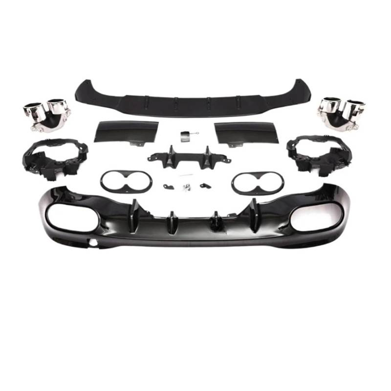 DDGHAE Heckstoßstange kompatibel for Mercedes Benz CLA W118 C118 X118 CLA180 CLA200 CLA250 2020 2021 2022 Zubehör, CLA45 CLA35 Heckdiffusor mit Auspuffrohr(CLA45 silver) von DDGHAE