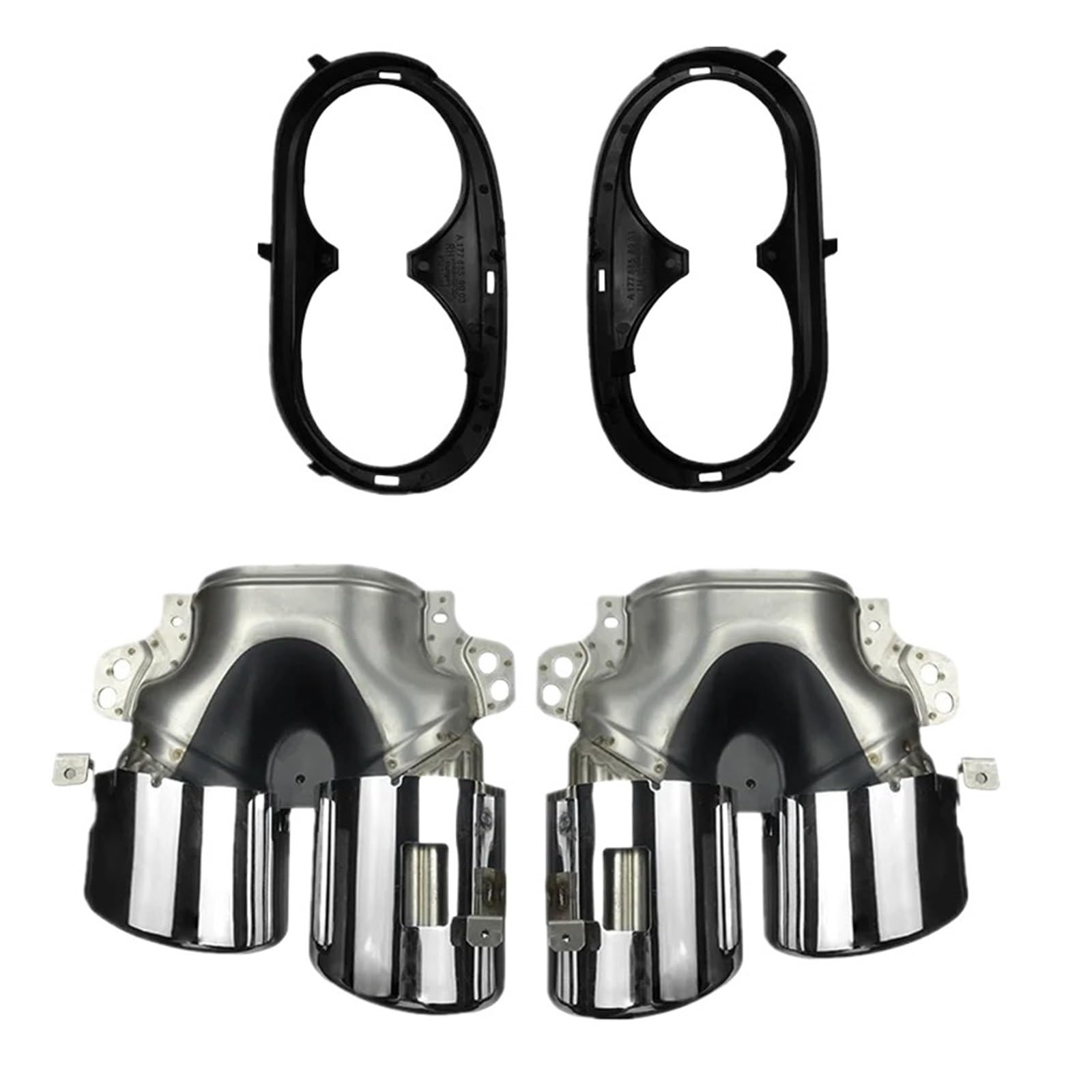 DDGHAE Heckstoßstange kompatibel for Mercedes Benz CLA35 X247 GLB35 A45S AMG A35 Umrüstung 2020 2021 2022 2023 2024, W177 C118 Schalldämpfer-Auspuffspitzen(Chrome Version) von DDGHAE