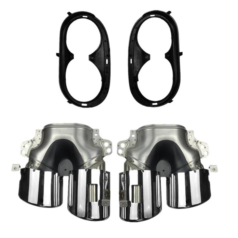 DDGHAE Heckstoßstange kompatibel for Mercedes Benz CLA35 X247 GLB35 A45S AMG A35 Umrüstung 2020 2021 2022 2023 2024, W177 C118 Schalldämpfer-Auspuffspitzen(Chrome Version) von DDGHAE