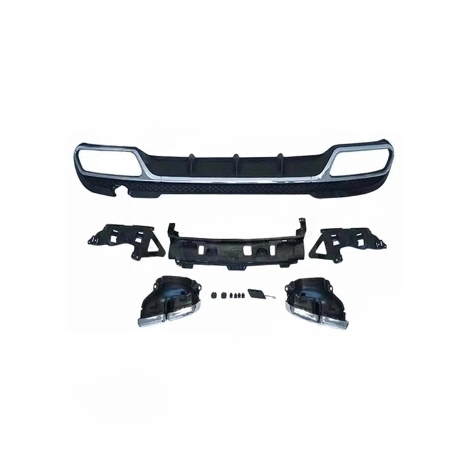 DDGHAE Heckstoßstange kompatibel for Mercedes Benz E-Klasse W212 E350 E400 E63 AMG Sport 2013 2014 2015–2016, nicht for Standard, Lippendiffusor mit Auspuffspitzen(Silver Silver) von DDGHAE