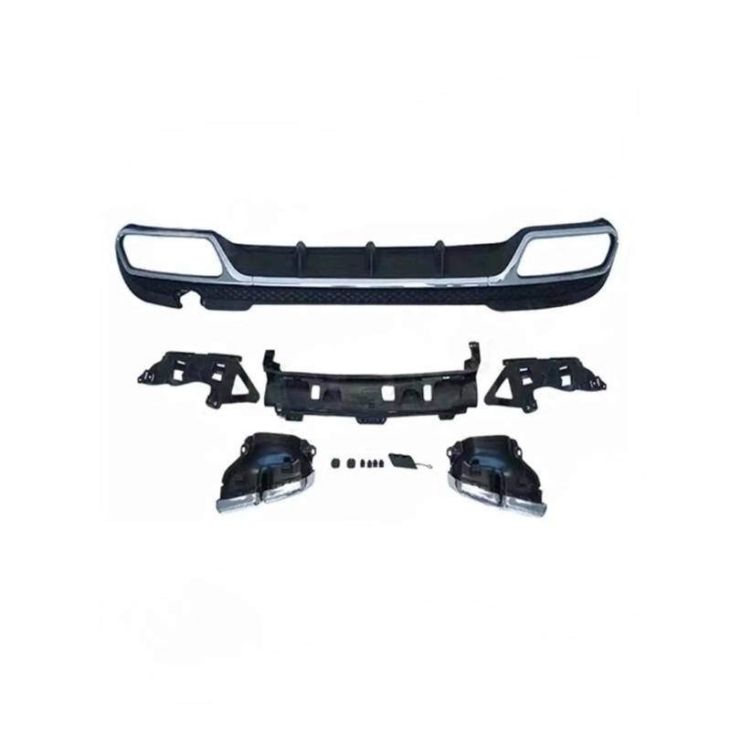 DDGHAE Heckstoßstange kompatibel for Mercedes Benz E-Klasse W212 E350 E400 E63 AMG Sport 2013 2014 2015–2016, nicht for Standard, Lippendiffusor mit Auspuffspitzen(Silver Silver) von DDGHAE