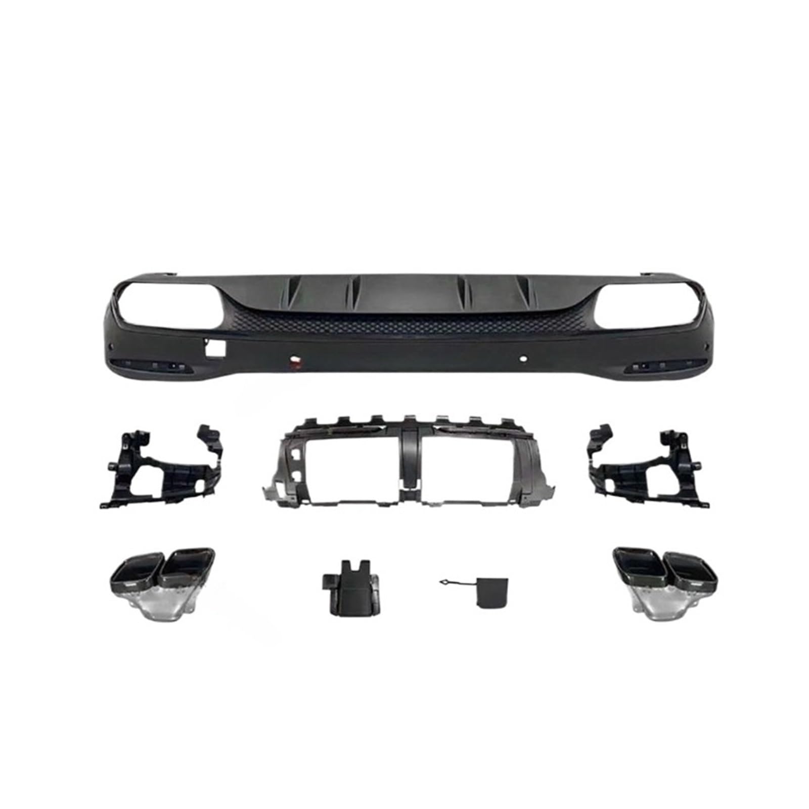 DDGHAE Heckstoßstange kompatibel for Mercedes Benz GLE GLS AMG V167 X167 GLE63 2020+, Heckdiffusor-Lippenspoiler-Stoßstangen-Auspuffspitzen, Zubehör-Bodykits(Black black) von DDGHAE
