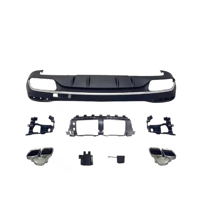 DDGHAE Heckstoßstange kompatibel for Mercedes Benz GLE GLS AMG V167 X167 GLE63 2020+, Heckdiffusor-Lippenspoiler-Stoßstangen-Auspuffspitzen, Zubehör-Bodykits(Silver silver) von DDGHAE
