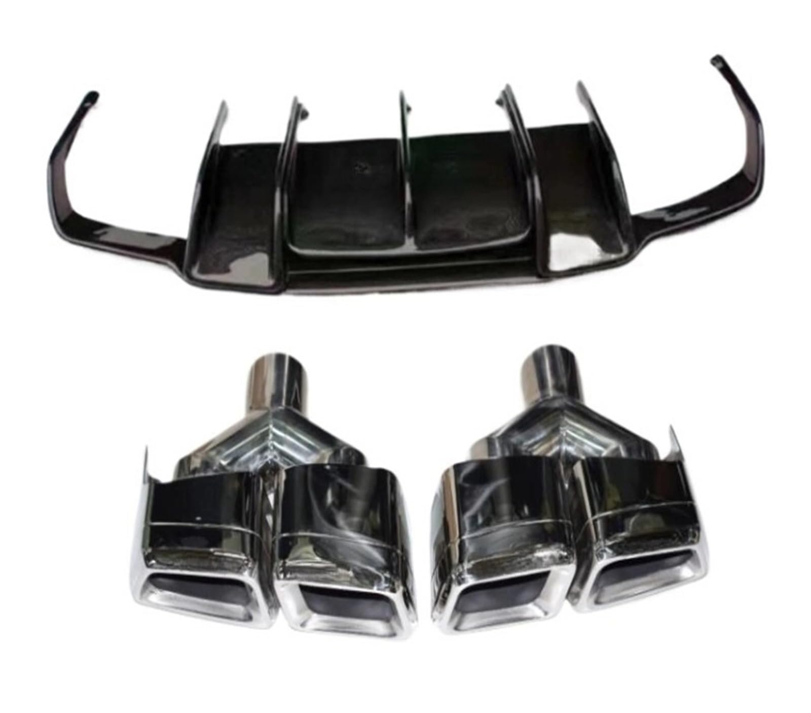 DDGHAE Heckstoßstange kompatibel for Mercedes Benz W218 CLS350 CLS63 AMG 2011 2012 2013 2014 2015 2016 2017–2018, Seitenspoiler aus Kohlefaser, Lippen-Kofferraumdiffusor mit Auspuffspitzen(Diffuser Ti DDGHAE Heckstoßstange kompatibel for Mercedes Benz W218 CLS350 CLS63 AMG 2011 2012 2013 2014 2015 2016 2017–2018, Seitenspoiler aus Kohlefaser, Lippen-Kofferraumdiffusor mit Auspuffspitzen(Diffuser Ti von DDGHAE