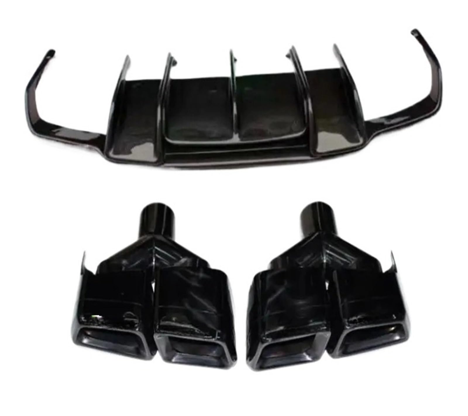 DDGHAE Heckstoßstange kompatibel for Mercedes Benz W218 CLS350 CLS63 AMG 2011 2012 2013 2014 2015 2016 2017–2018, Seitenspoiler aus Kohlefaser, Lippen-Kofferraumdiffusor mit Auspuffspitzen(Diffuser Ti DDGHAE Heckstoßstange kompatibel for Mercedes Benz W218 CLS350 CLS63 AMG 2011 2012 2013 2014 2015 2016 2017–2018, Seitenspoiler aus Kohlefaser, Lippen-Kofferraumdiffusor mit Auspuffspitzen(Diffuser Ti von DDGHAE