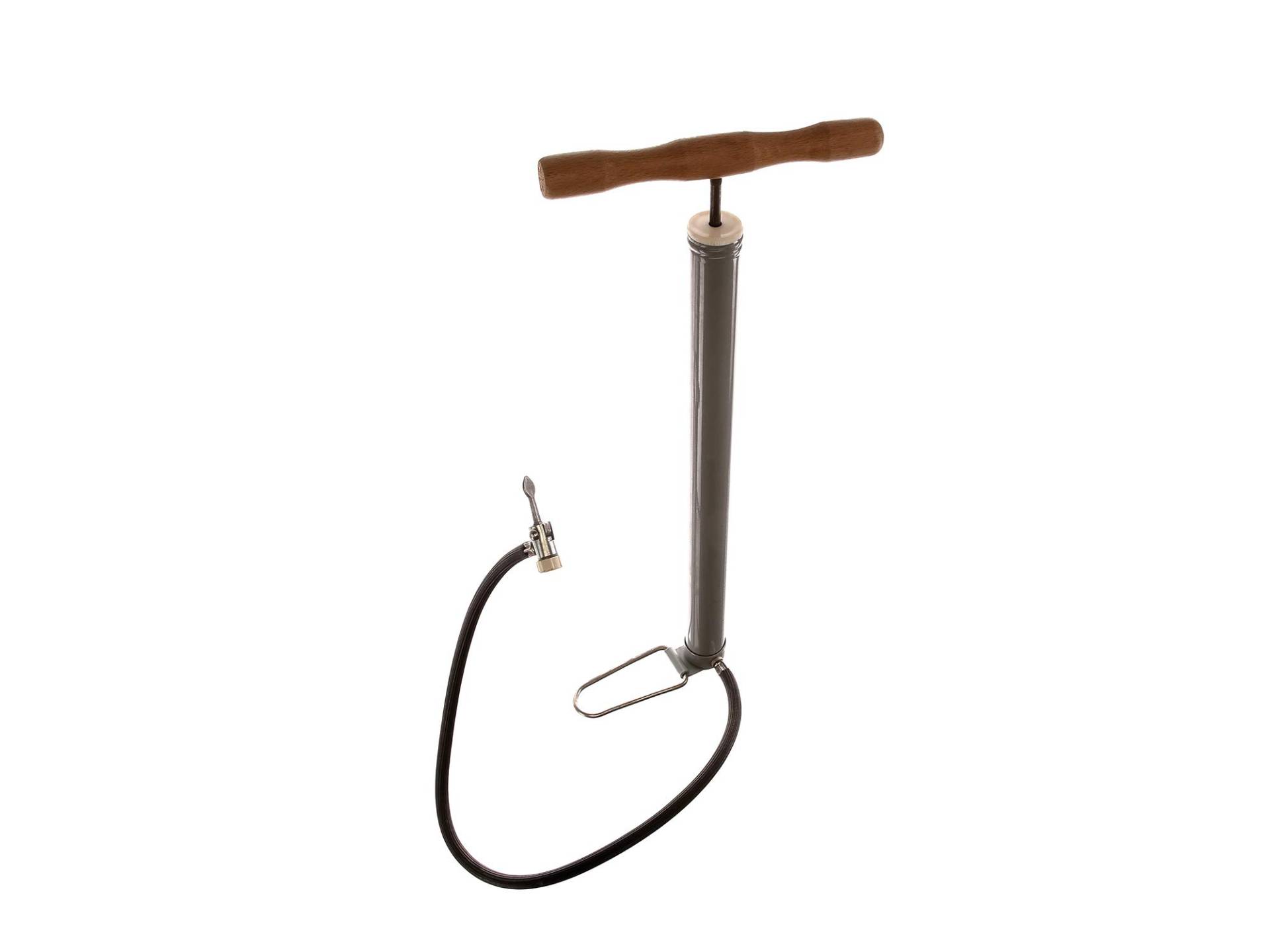 DDR Altbestand Standluftpumpe grau, mit Holzgriff und Schlauch DDR Altbestand Standluftpumpe grau, mit Holzgriff und Schlauch von DDR Altbestand