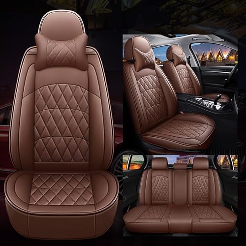 DDVOS AutoSitzbezüge für MG ZS EV MG3 MG4 MG5 MG7 GT HS RX5 2000-2023 2024, Schonbezüge Sitzschoner Vorne Hinten Wasserdicht Sitzauflage Auto-Zubehör Innenraum,C Coffee-B Comfort Edition von DDVOS