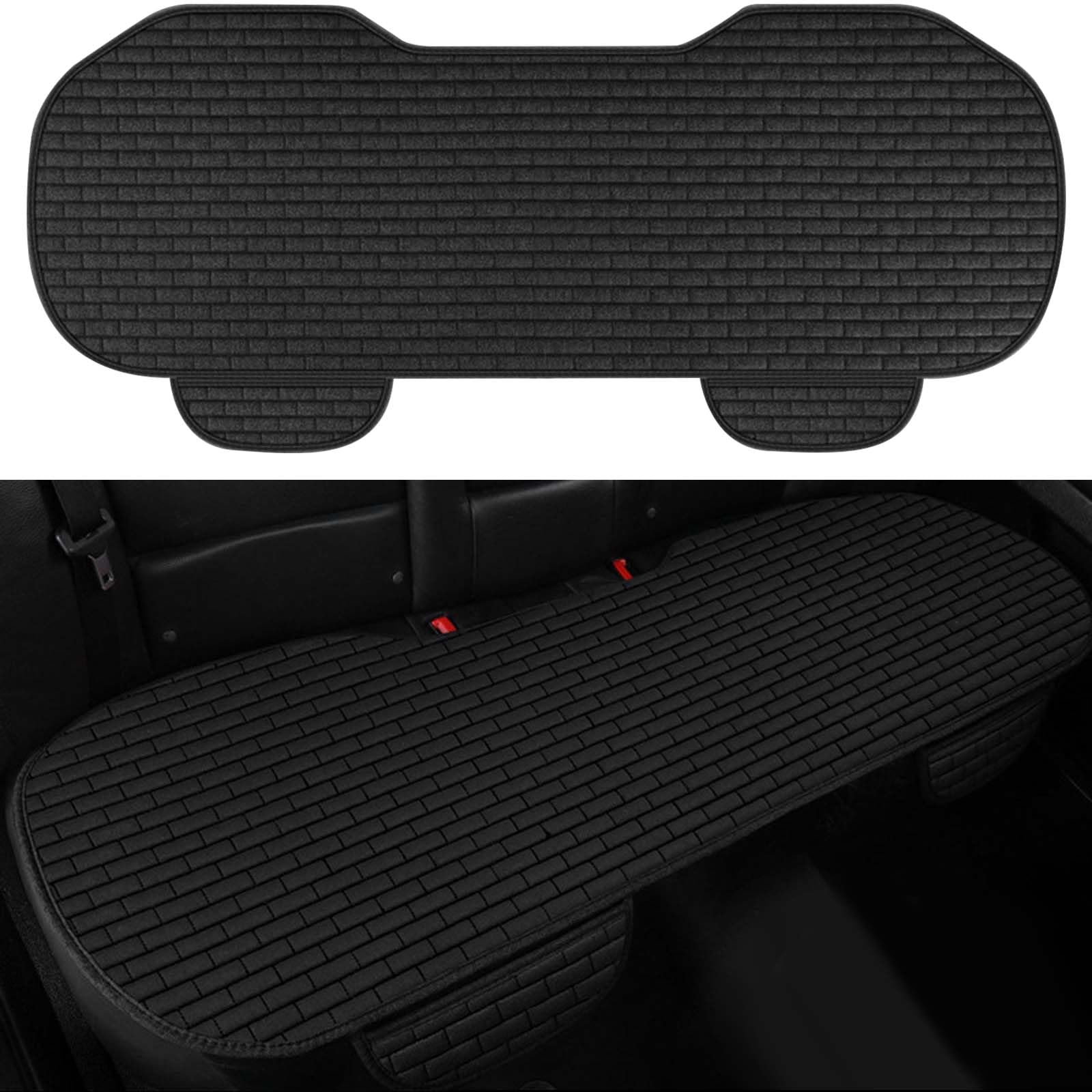 DEARBAG Universal Rücksitzkissenbezüge Auto, 132x49cm Sitzauflagen, Anti Rutsch Sitzkissen, Weich und Atmungsaktiv Sitzschoner für Rücksitz, Auto Sitzauflage für Autositz, Bürostuhl(Schwarz, Lang) von DEARBAG