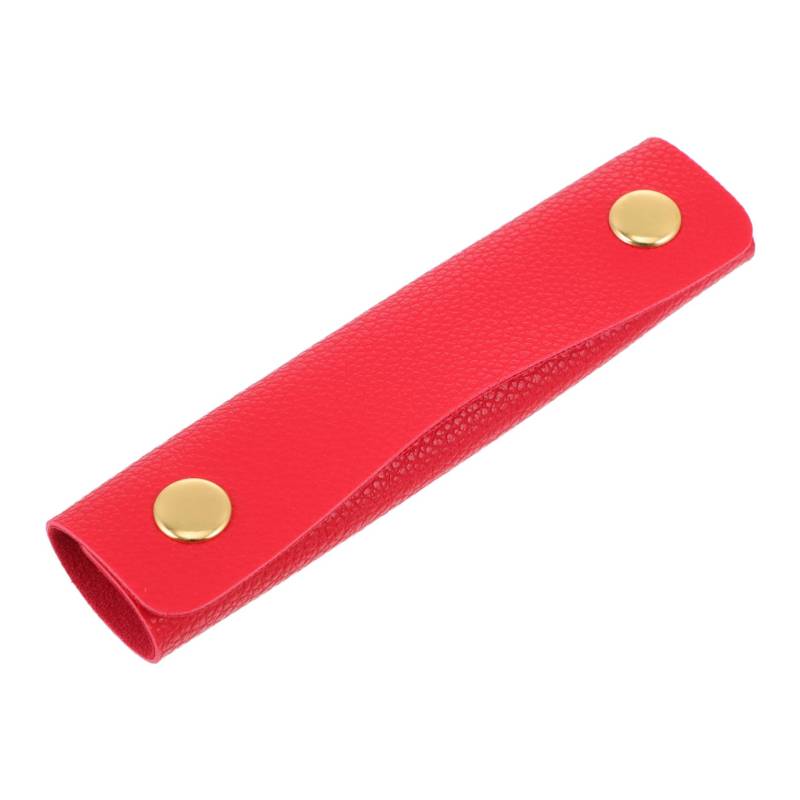 DEARMAMY Taschengriff Wrap Handtasche Griff Abdeckung Rot Pu Leder Hülle Vielseitiges Handtasche Accessoire von DEARMAMY
