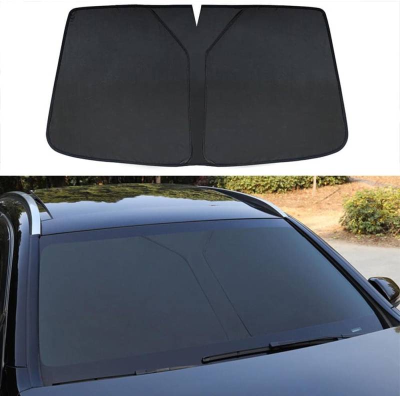 Sonnenschutz Auto Frontscheibe Ersatz für Hyundai Santa Fe Ⅰ 2000-2006, Auto Zubehör mit UV-Schutz Staub-Schutz Faltbare Sonnenschirm,1 Black von DEAVER