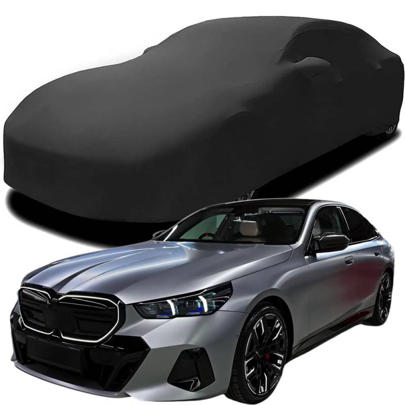Auto Abdeckung für BMW i5M60 2024 2025, Indoor Schutz Elastisch Atmungsaktiv Staubschutz Weich Stretch Stoff Autoabdeckung,Black von DEBAO