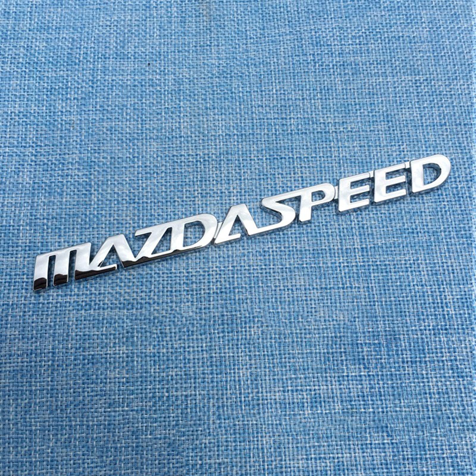 Auto Logo Aufkleber Abzeichen für Mazda Mazdaspeed, Auto Emblem Abziehbilder Styling Dekorative, Auto Body Abzeichen Emblem Aufkleber, Auto Zubehör,B Silver von DECAIK