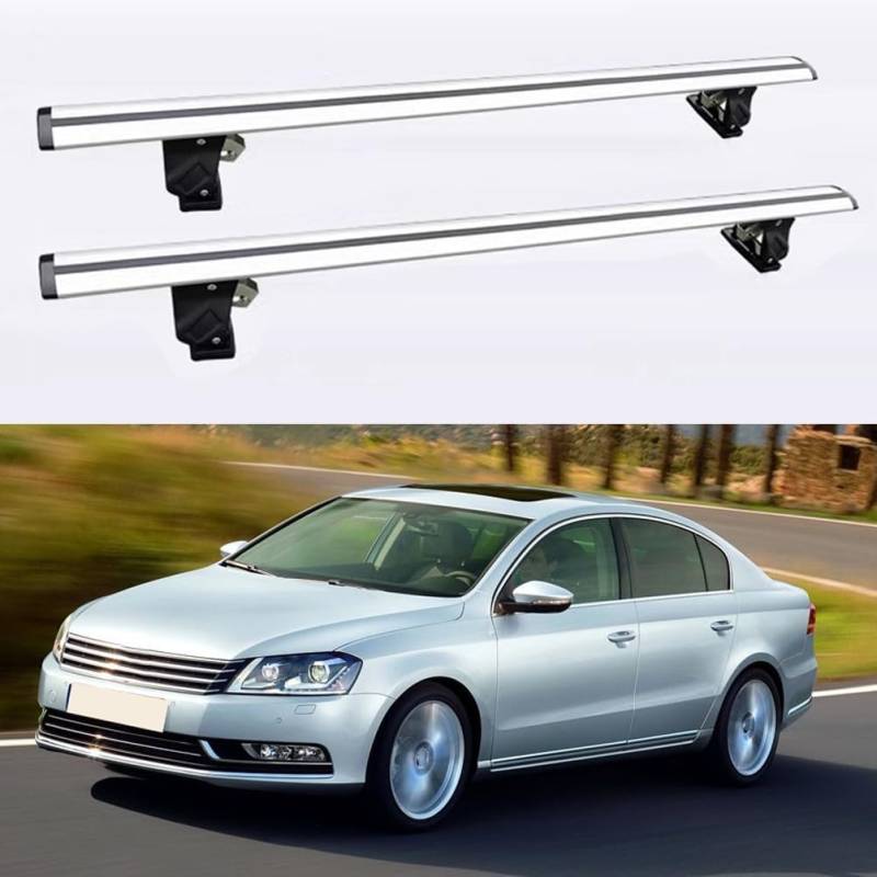Dachträger Gepäckträger für Volkswagen VW Passat B6 B7 Limousine 2005–2014,Aluminium Relingträger Dachgepäckträger Querträger Dachfahrradträger von DECI