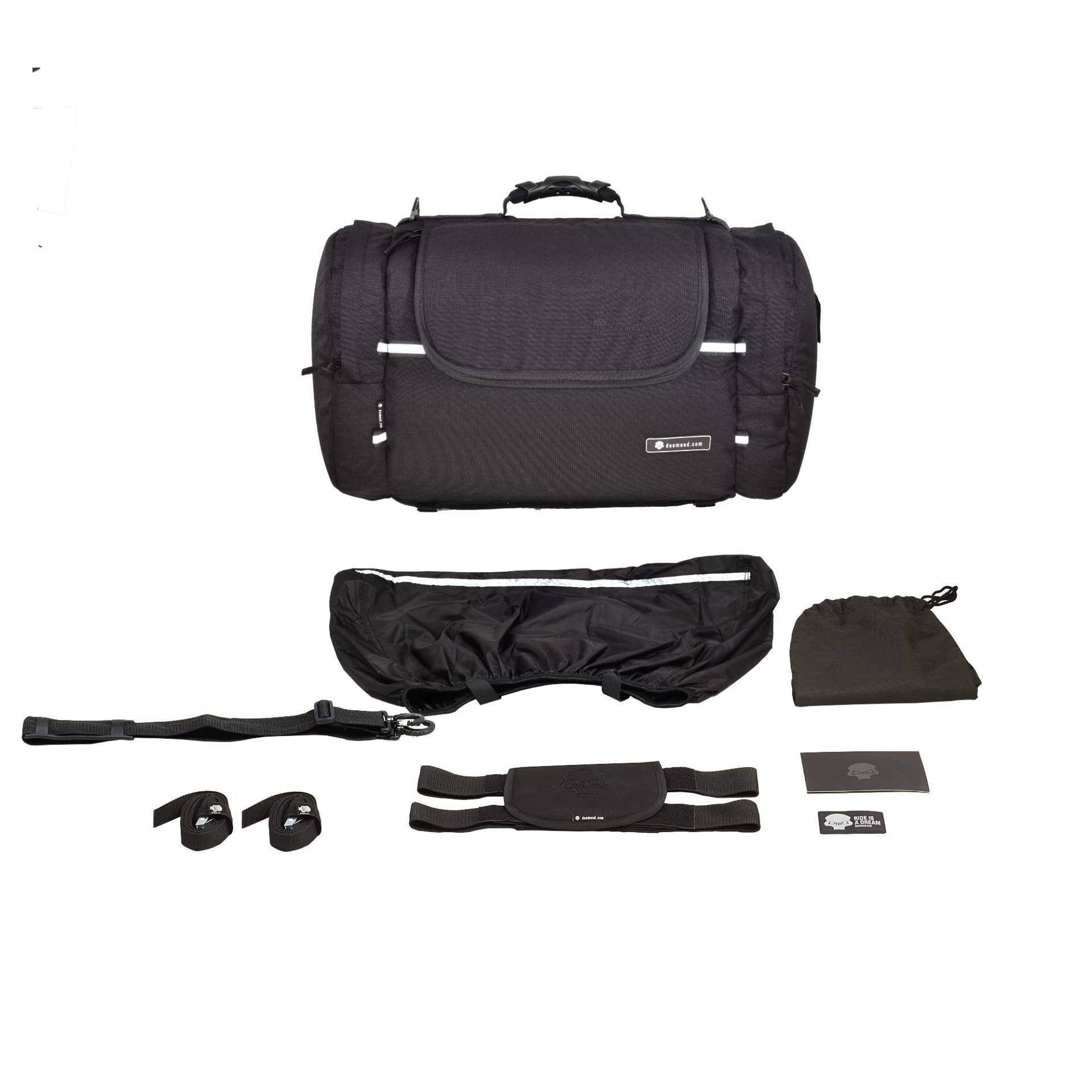 DEEMEED Motorrad Hecktasche, rollenförmig, aus wasserdichtem Cordura, 51 Liter Fassungsvermögen + zusätzliche Regenhülle inklusive (Cordura, L (51 L)) DEEMEED Motorrad Hecktasche, rollenförmig, aus wasserdichtem Cordura, 51 Liter Fassungsvermögen + zusätzliche Regenhülle inklusive (Cordura, L (51 L)) von DEEMEED