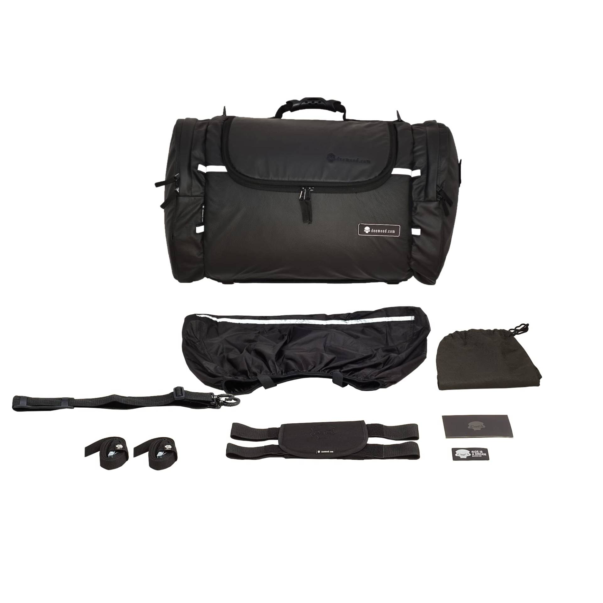 DEEMEED Explorer 51 Liter Motorrad Hecktasche für Sissy Bar, Material Cordura und Leder, Gepäckrolle, wasserdicht + Regenhülle DEEMEED Explorer 51 Liter Motorrad Hecktasche für Sissy Bar, Material Cordura und Leder, Gepäckrolle, wasserdicht + Regenhülle von DEEMEED