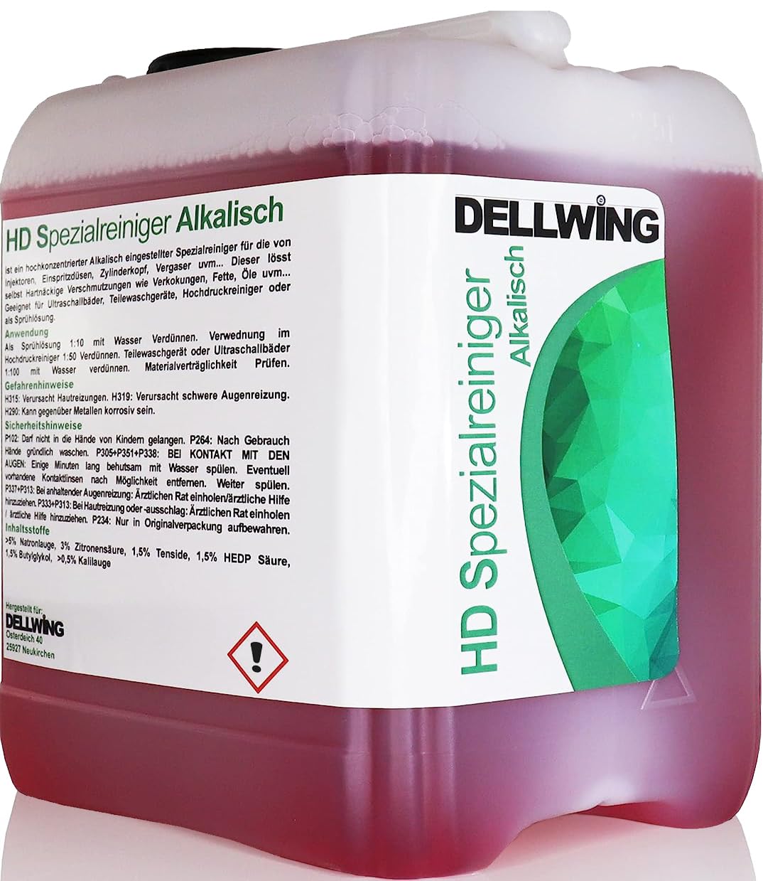 DELLWING HD Spezialreiniger - hochkonzentrierter alkalischer Reiniger für Vergaser, Zylinderköpfe, Injektoren, Einspritzdüsen, als Ultraschallbad, Teilewäsche, Hochdruckreiniger, Sprühlösung - 2,5L DELLWING HD Spezialreiniger - hochkonzentrierter alkalischer Reiniger für Vergaser, Zylinderköpfe, Injektoren, Einspritzdüsen, als Ultraschallbad, Teilewäsche, Hochdruckreiniger, Sprühlösung - 2,5L von DELLWING