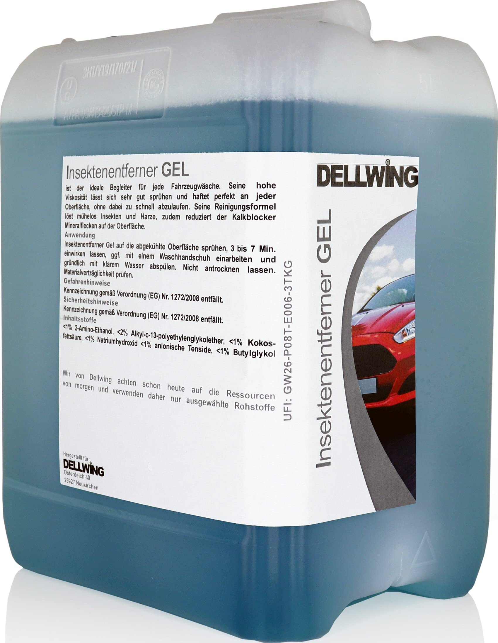 DELLWING Insektenentferner Gel 5L Kanister – Löst mühelos Insekten und Harze – Der Kalkblocker reduziert Mineralflecken auf dem Lack & Kunststoff – Perfekte Haftung an der Oberfläche DELLWING Insektenentferner Gel 5L Kanister – Löst mühelos Insekten und Harze – Der Kalkblocker reduziert Mineralflecken auf dem Lack & Kunststoff – Perfekte Haftung an der Oberfläche von DELLWING