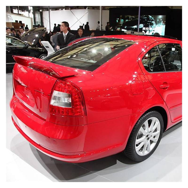 Heckspoiler Lippe Für Skoda Für Octavia Spoiler RS ​​Stil 2008 2009 2010 2011 2012 ABS Material Auto Hinten Flügel Primer Farbe Heckspoiler Dachspoiler(Schwarz) von DELORM
