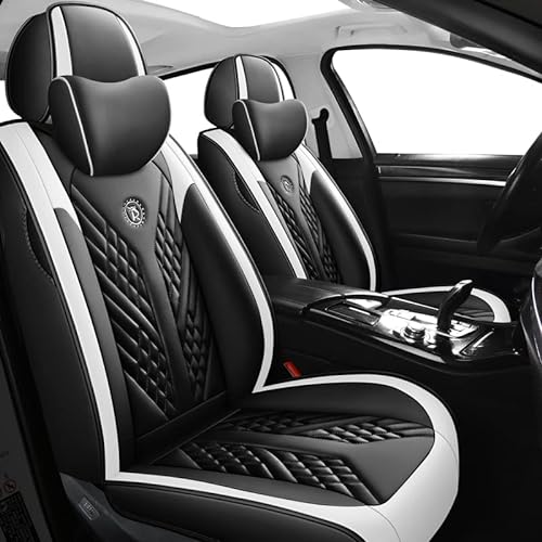 DELPOS Auto Sitzbezüge Universal Full Set Zubehör für Opel Crossland/Grandland X/Insignia/Insignia Country Tourer/Insignia Auto Zubehör, schwarz weiß von DELPOS