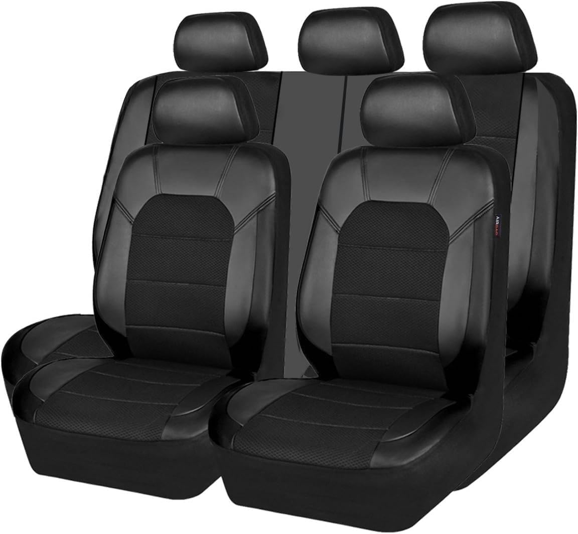 DELPOS Sitzbezüge Auto Autositzbezüge Universal Set für Mercedes-Benz GLC-Klasse GLC 350e X253 GLC 220d X253 GLC 250 X253 GLC 250d X253 Auto Zubehör, schwarz von DELPOS