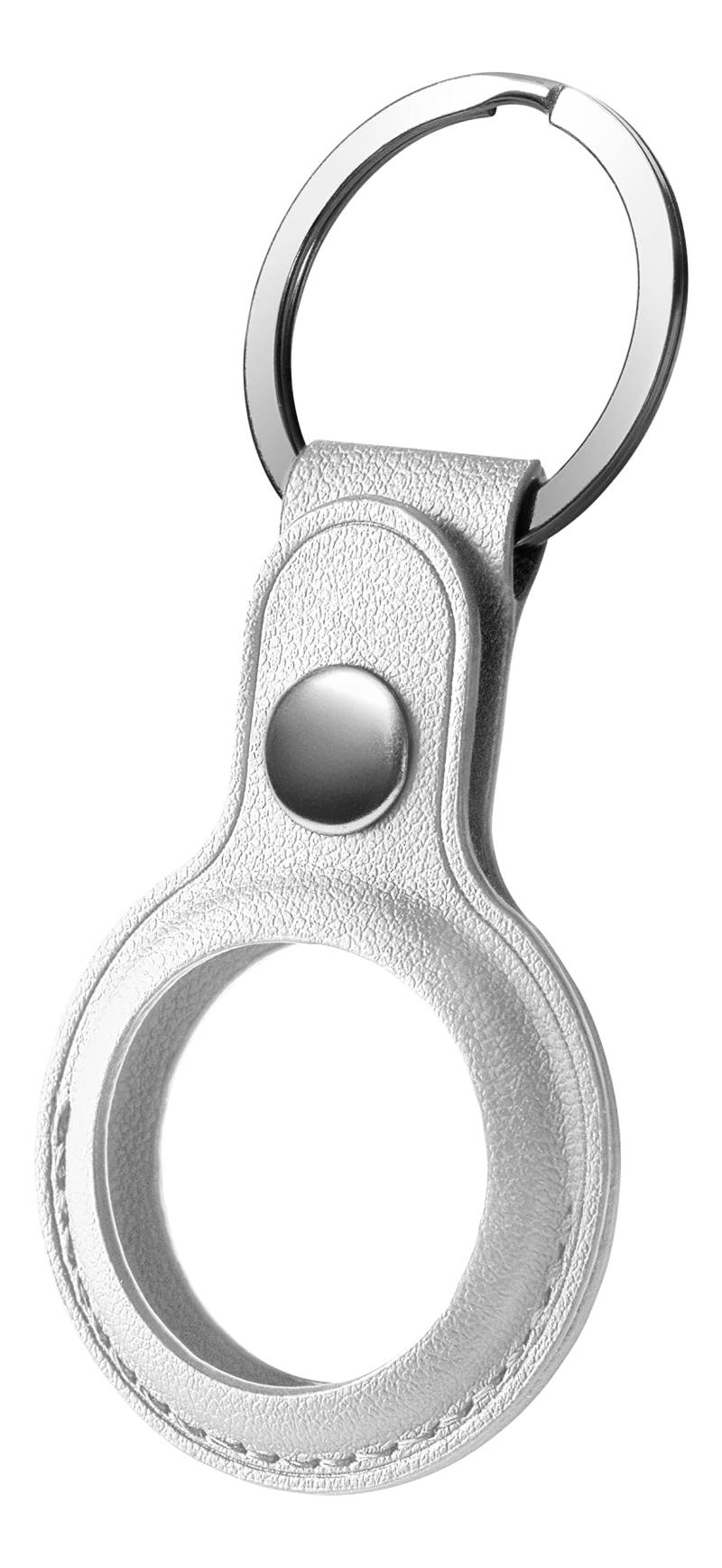 DELTACO Schlüsselanhänger Kompatibel mit Apple AirTag - Vegan Leder - Weiß von DELTACO