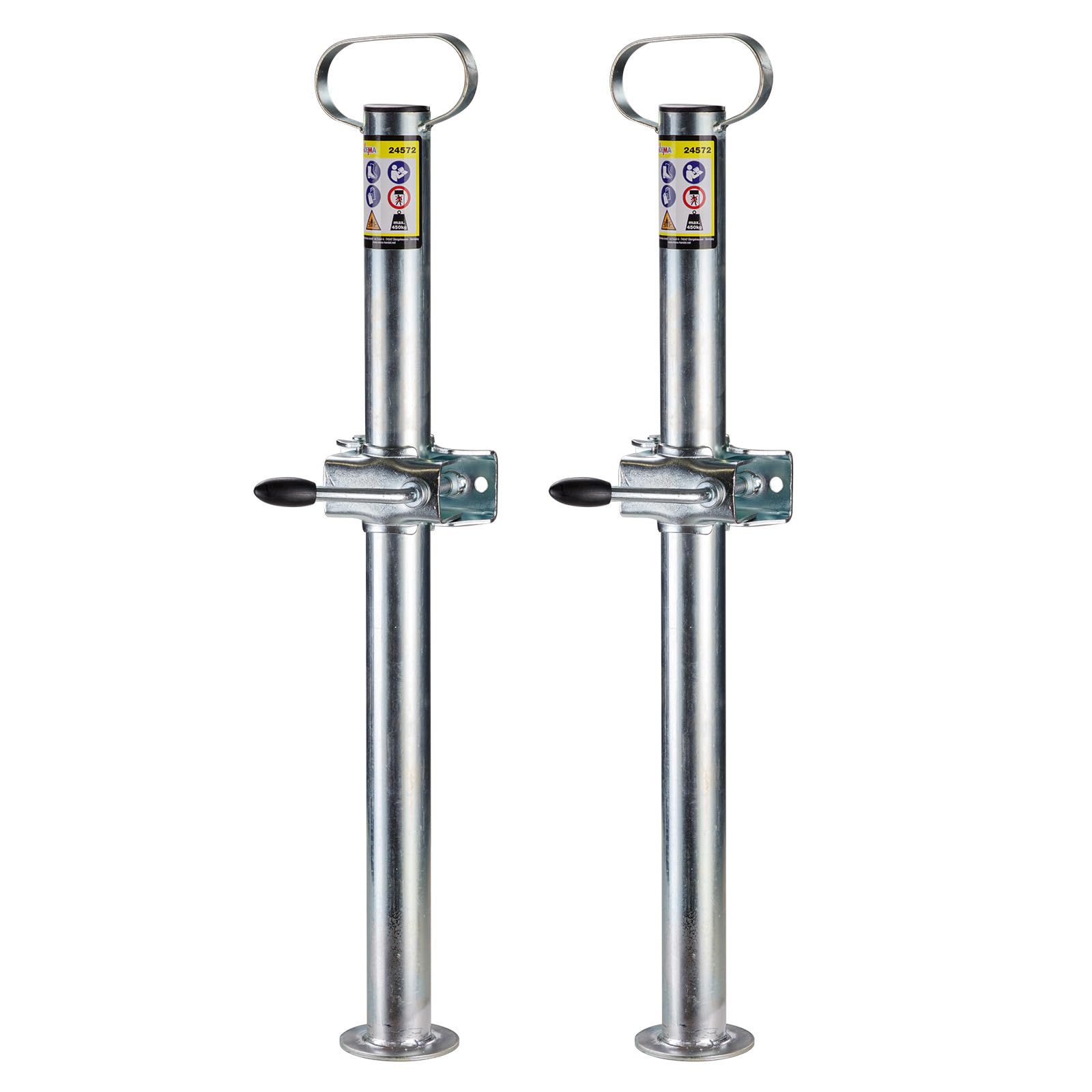 DEMA Anhängerstützen Set 2x70 cm mit Halterungen, Stützfuß, Stützen 450 kg, stabiles, dickwandiges Rohr, 1 Paar, für PKW Anhänger DEMA Anhängerstützen Set 2x70 cm mit Halterungen, Stützfuß, Stützen 450 kg, stabiles, dickwandiges Rohr, 1 Paar, für PKW Anhänger von DEMA