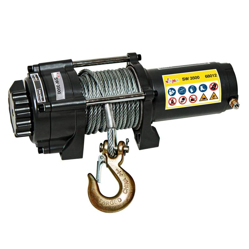 DEMA Elektrowinde 12V | Elektrische Seilwinde | Seilzug Elektroseilzug 1,6t / 3,2t Winde für Auto, Boot & mehr von DEMA