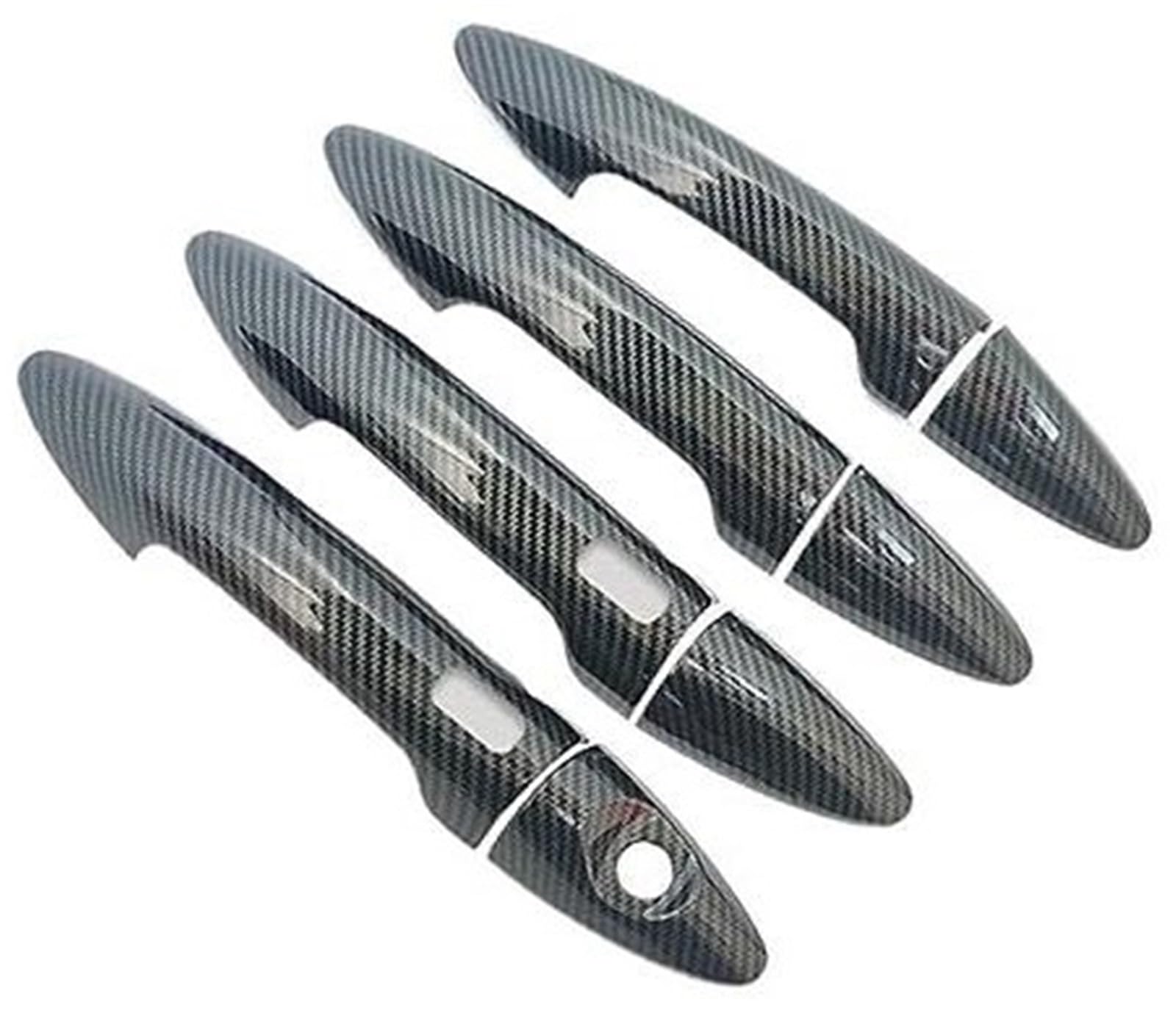 DEMULAX, for Kia, Rio 3 Rio3 K2 2011–2016, glänzende Kohlefaser-Autotürgriffabdeckung, Zierleiste Autotürgriffabdeckung(Black Carbon 2 Buttons) von DEMULAX