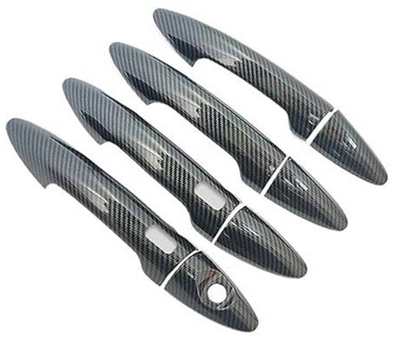 DEMULAX, for Kia, Rio 3 Rio3 K2 2011–2016, glänzende Kohlefaser-Autotürgriffabdeckung, Zierleiste Autotürgriffabdeckung(Black Carbon 2 Buttons) von DEMULAX
