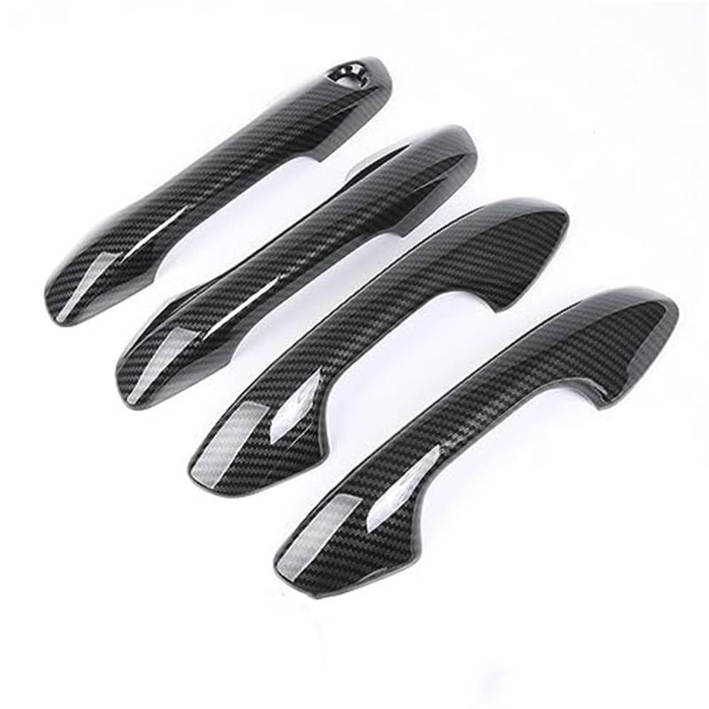 DEMULAX, for Kia, Rio 4 X-line 2017 2018 2019 2020 ABS Chrom Carbon Faser Türgriff Abdeckung Trims Auto Dekoration Autotürgriffabdeckung(Chrome Handle Bowl) von DEMULAX