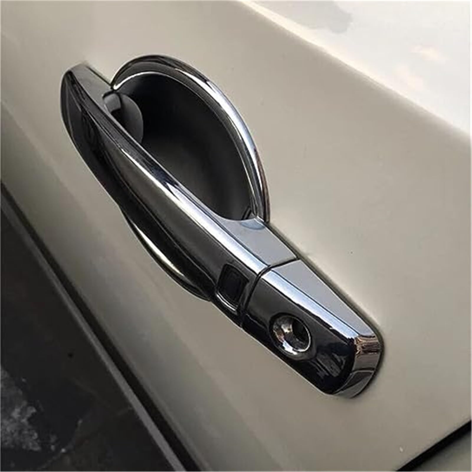 DEMULAX, for Nissan, for Qashqai, J10 2007 2008 2009 2010 2011 2012 2013 Kohlefaser-Chrom-Autotürgriffabdeckung Autotürgriffabdeckung(Black Carbon 2 Buttons) von DEMULAX