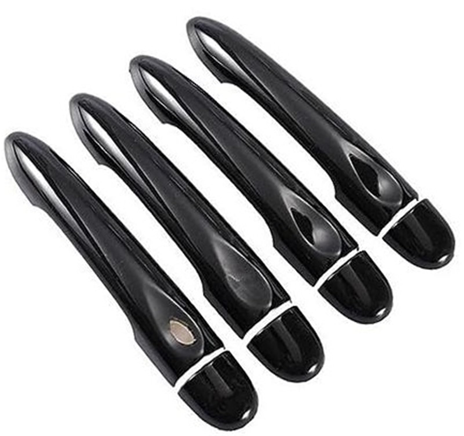 DEMULAX, for Renault, Megane 3 MK3 III 2008 2009 2010 2011 2012 2013 2014 2016, glänzend Schwarze Autotürgriffabdeckung Autotürgriffabdeckung(Black 4dr No Key 1 Button) von DEMULAX