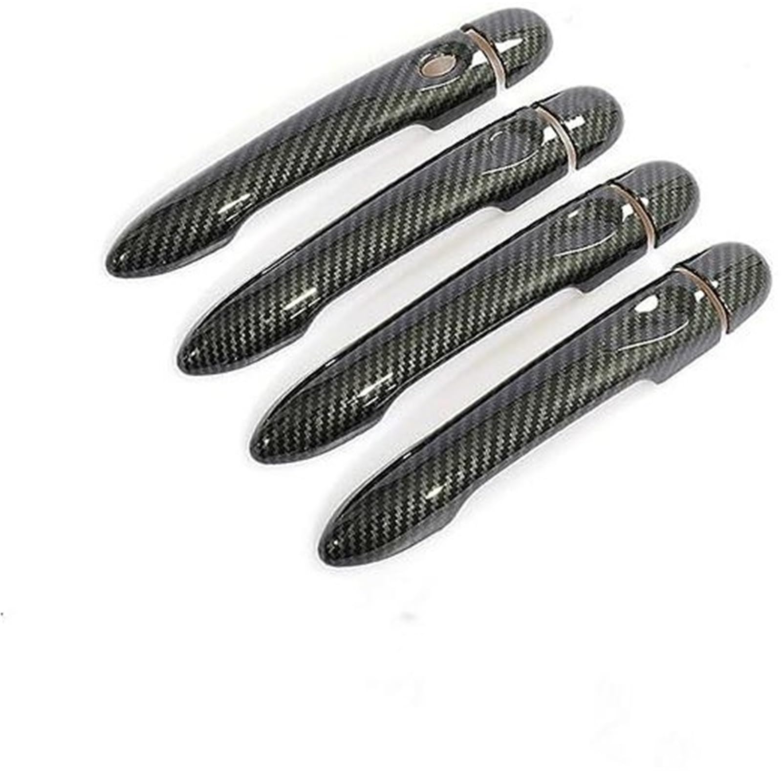 DEMULAX, for Renault, Megane 3 MK3 III 2008 2009 2010 2011 2012 2013 2014 2016 Kohlefaser-Autotürgriffabdeckung Autotürgriffabdeckung(Black 4dr No Key 1 Button) von DEMULAX