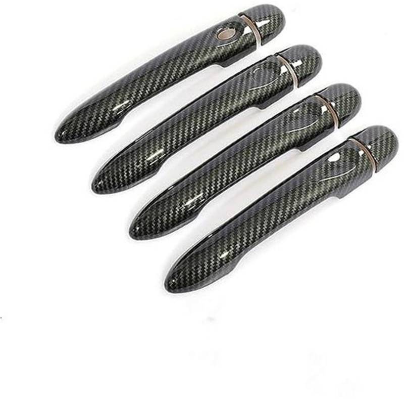 DEMULAX, for Renault, Megane 3 MK3 III 2008 2009 2010 2011 2012 2013 2014 2016 Kohlefaser-Autotürgriffabdeckung Autotürgriffabdeckung(Black 4dr No Key 1 Button) von DEMULAX