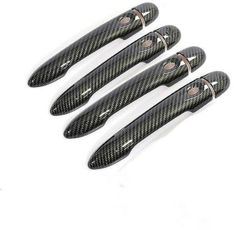 DEMULAX, for Renault, Zoe ZE 2012 2013 2014 2015 2016 2017 Kohlefaser-Autotürgriffabdeckung Autotürgriffabdeckung(Black 4dr No Key 4 Buttons) von DEMULAX