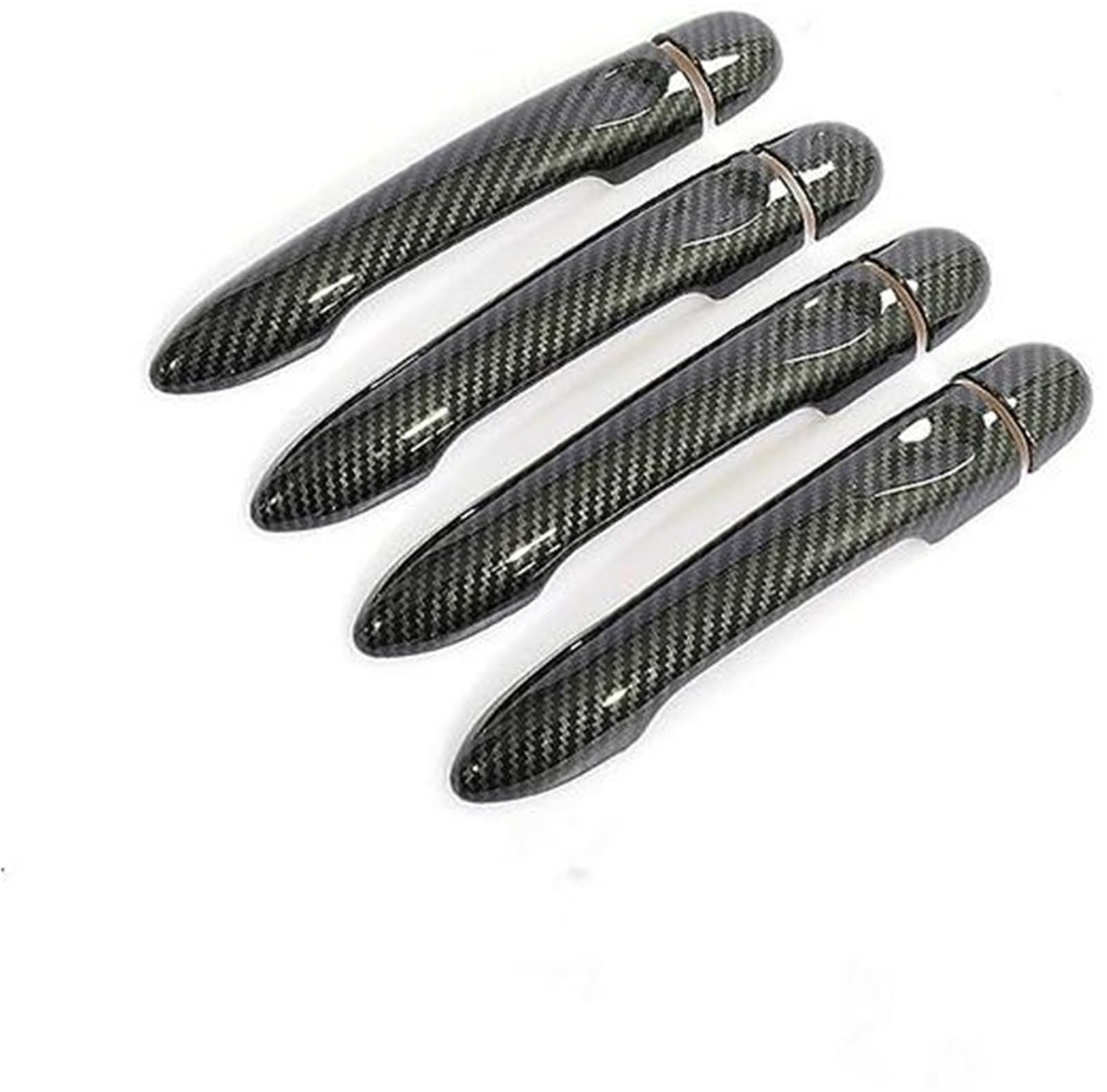 DEMULAX, for Renault, Zoe ZE 2012 2013 2014 2015 2016 2017 Kohlefaser-Autotürgriffabdeckung Autotürgriffabdeckung(Black 4dr No Key No Button) von DEMULAX