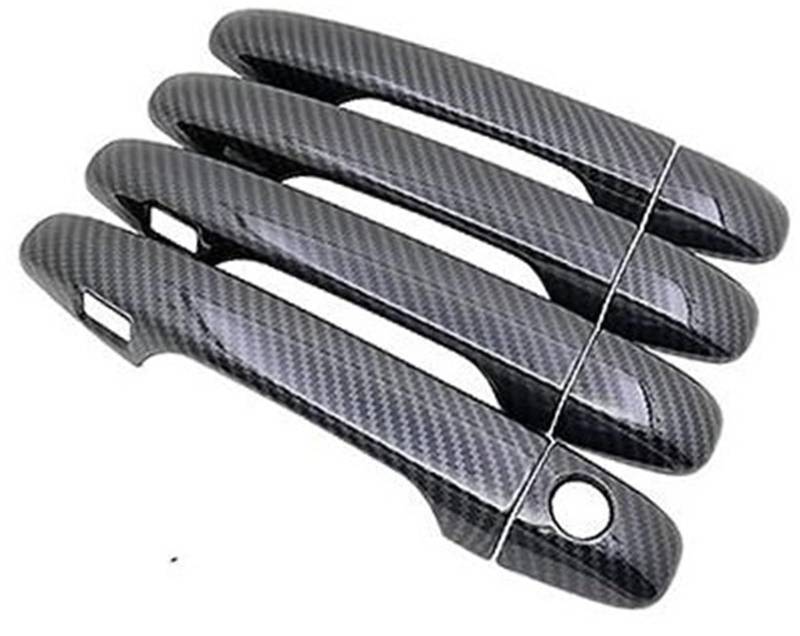 DEMULAX, for Toyota, Sienna XL30 30 2010 2011 2012 2013 2014 2015 2016 2017 2018 2019 Kohlefaser-Autotürgriff-Abdeckungspolster-Zubehör Autotürgriffabdeckung(Black Keyless Entry) von DEMULAX